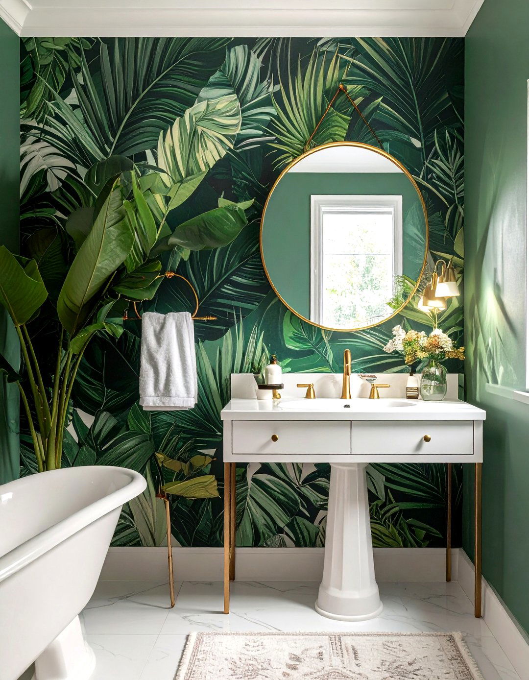 Botanical wallpaper bathroom - 30 elegant bathroom ideas