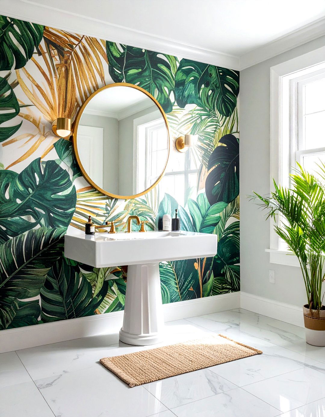 Botanical wallpaper bathroom - 30 favorite bathroom ideas