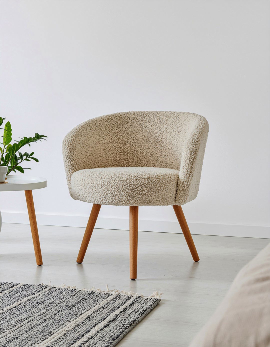 Boucle Accent Chair - 30 bedroom lounge chairs