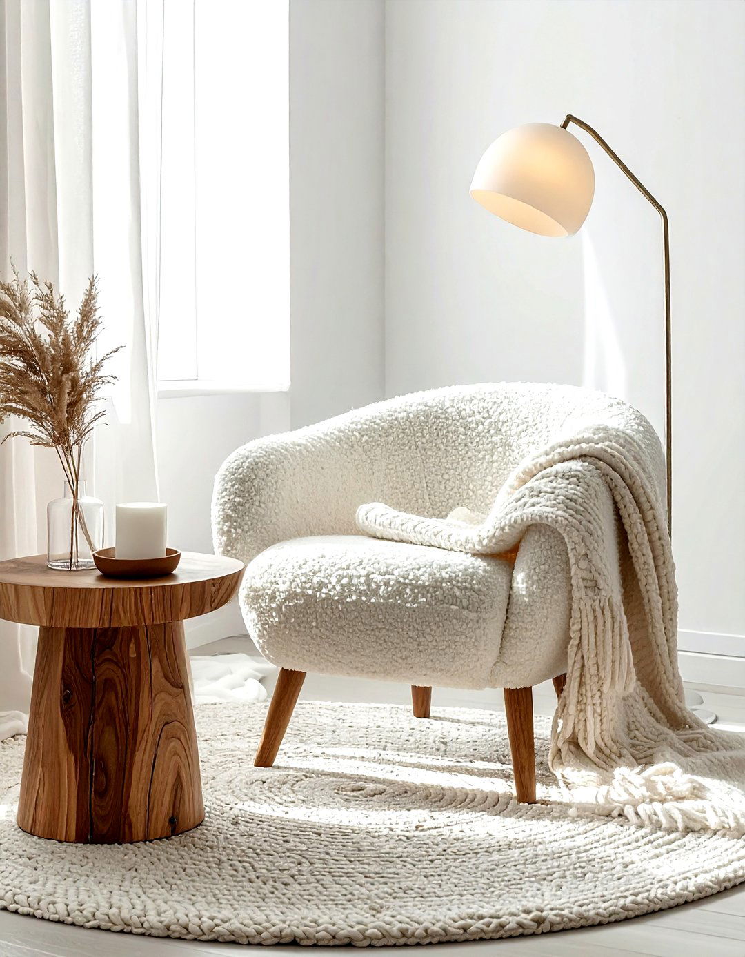 Boucle Armchair - 30 attention-grabbing decor ideas