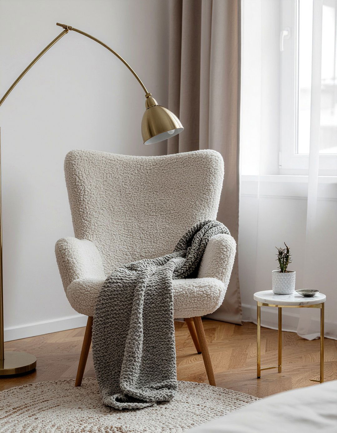 Boucle Chair - 30 textured bedroom ideas