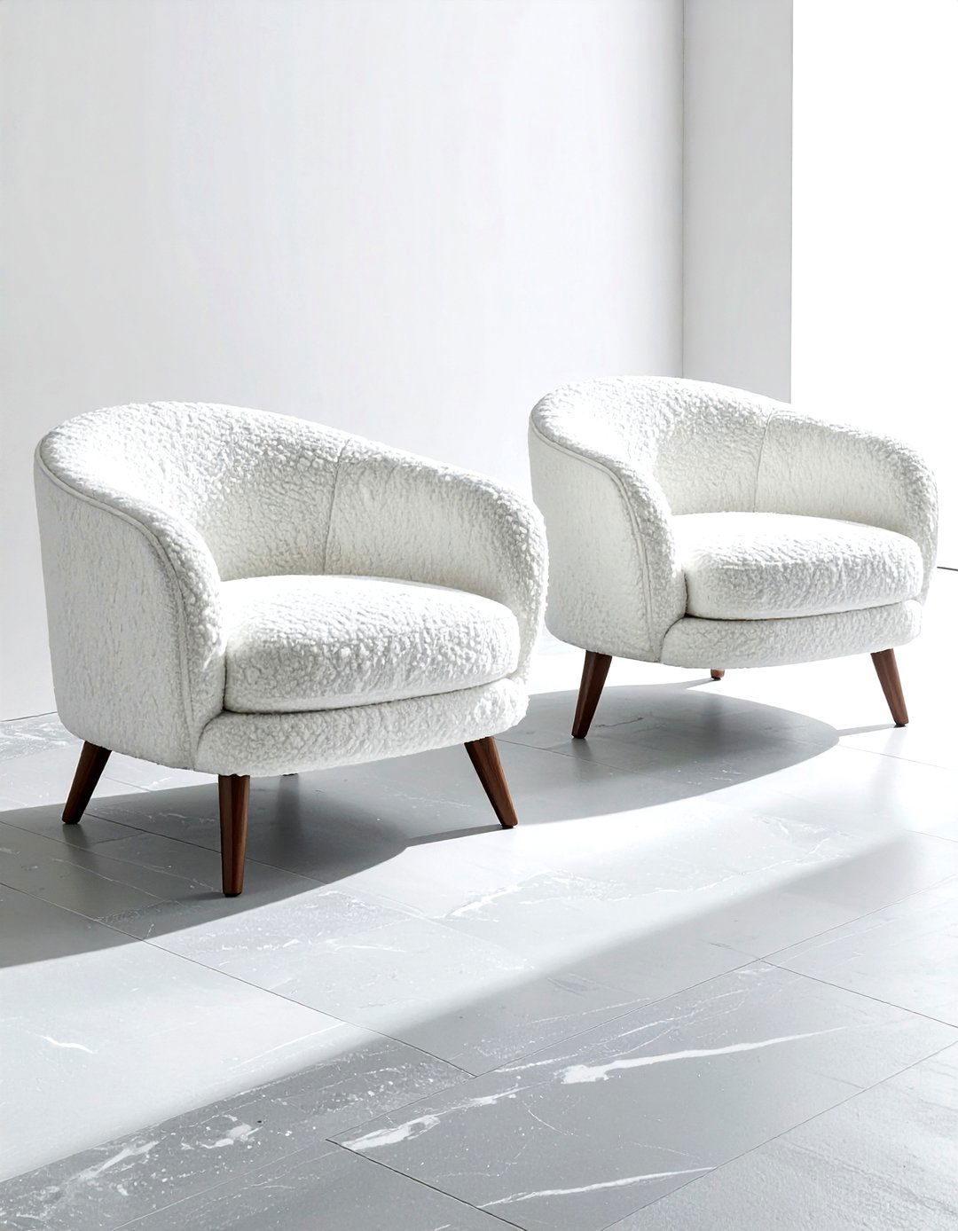 Boucle Chair Stone Floor - 30 dining room texture layering ideas