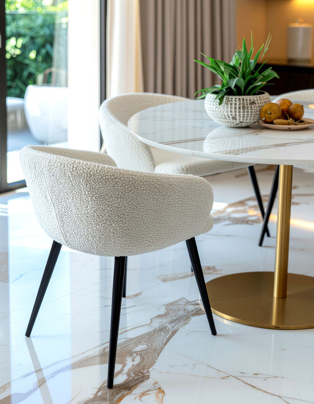 Boucle Dining Chair - 30 dining room chair ideas