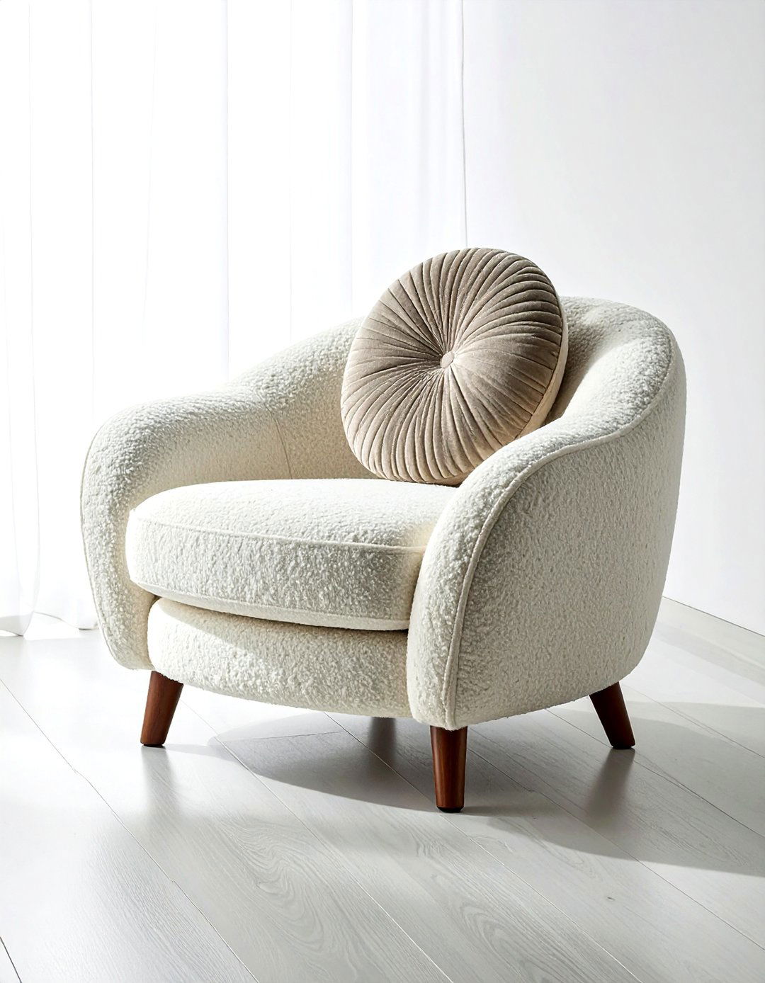 Boucle Swivel Chair - 30 living room high end furniture ideas