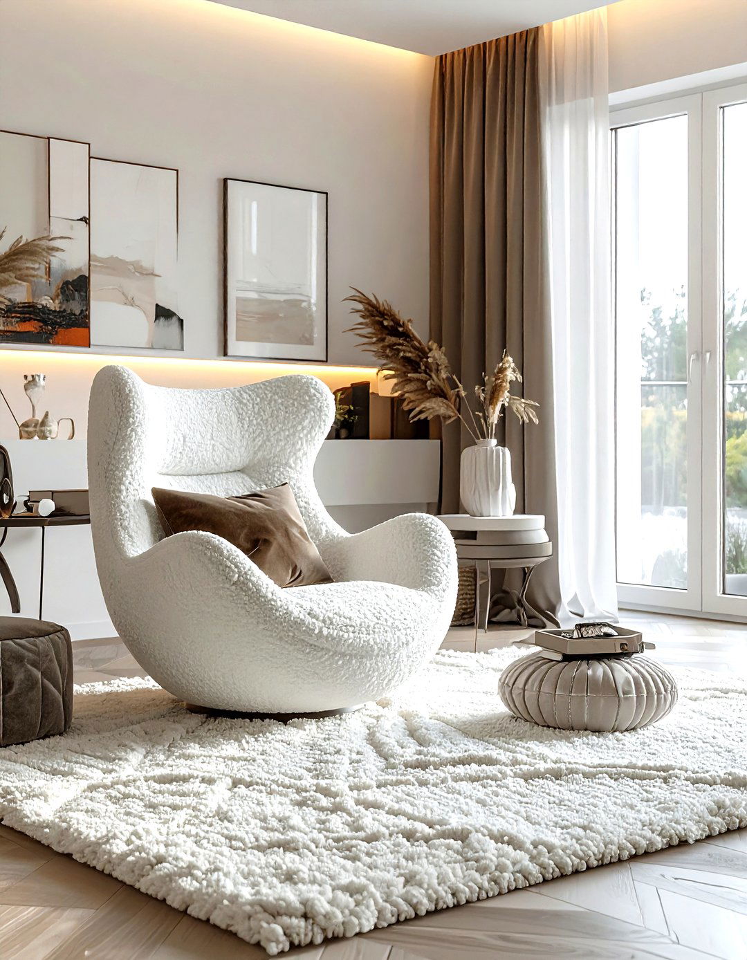 Boucle Womb Chair Living Room - 30 living room womb chair ideas