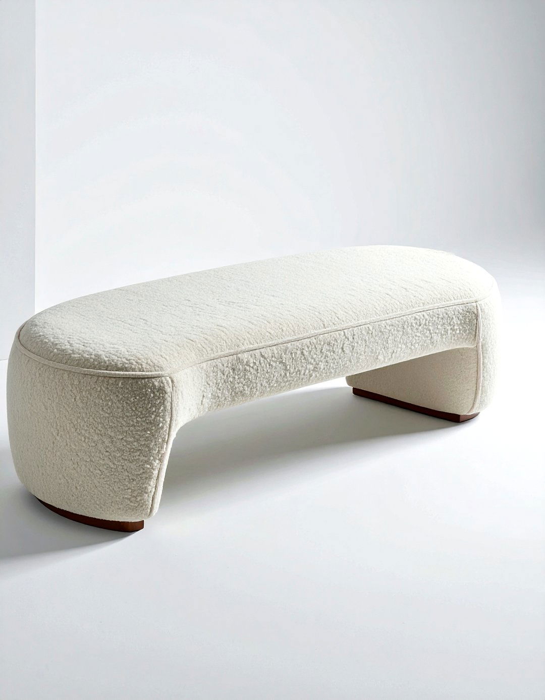 Boucle fabric bench - 30 living room bench seat ideas