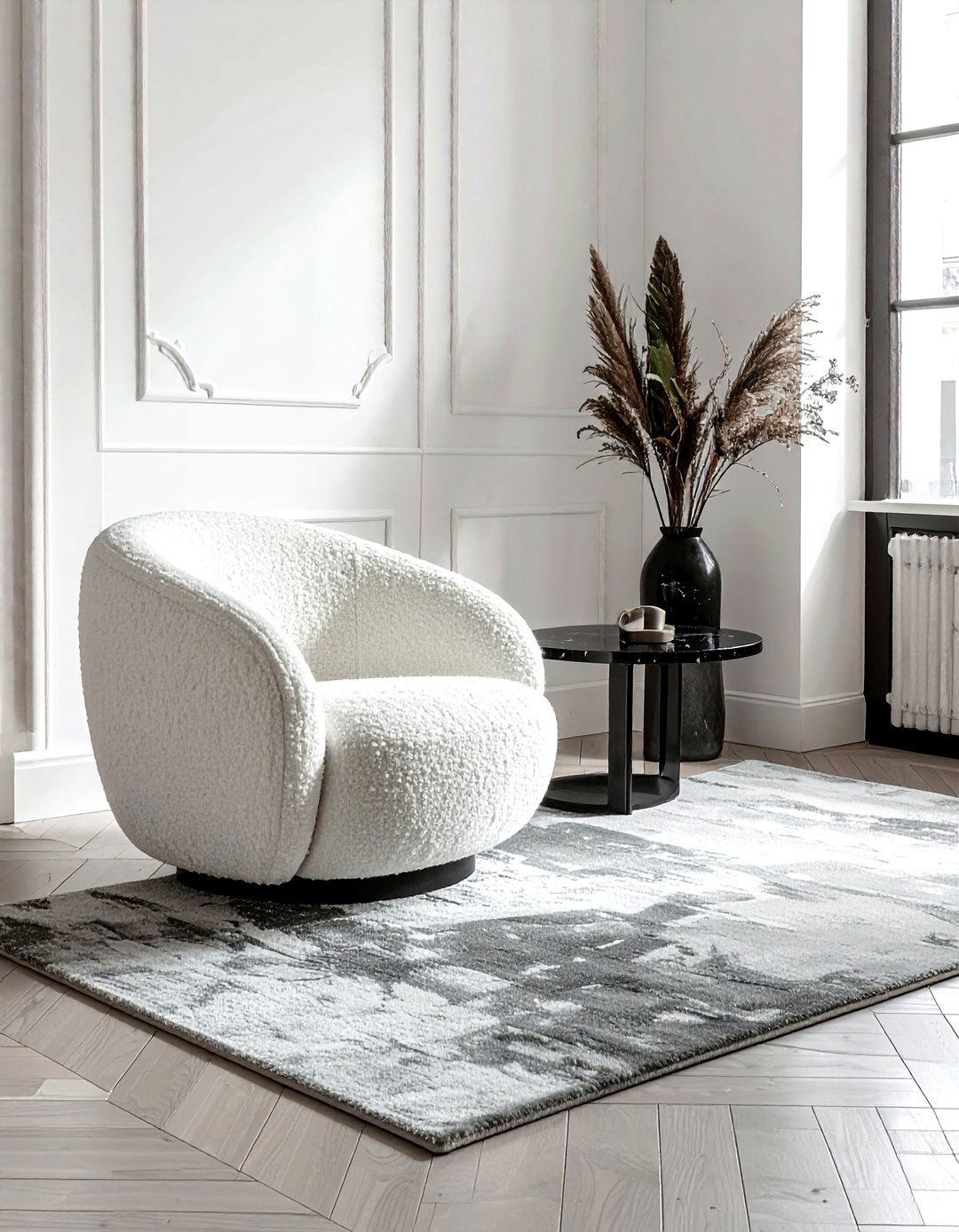 Boucle furniture living room - 30 living room texture layering ideas