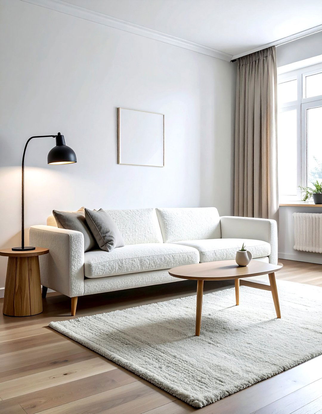 Boucle sofa living room - 30 textured decor ideas