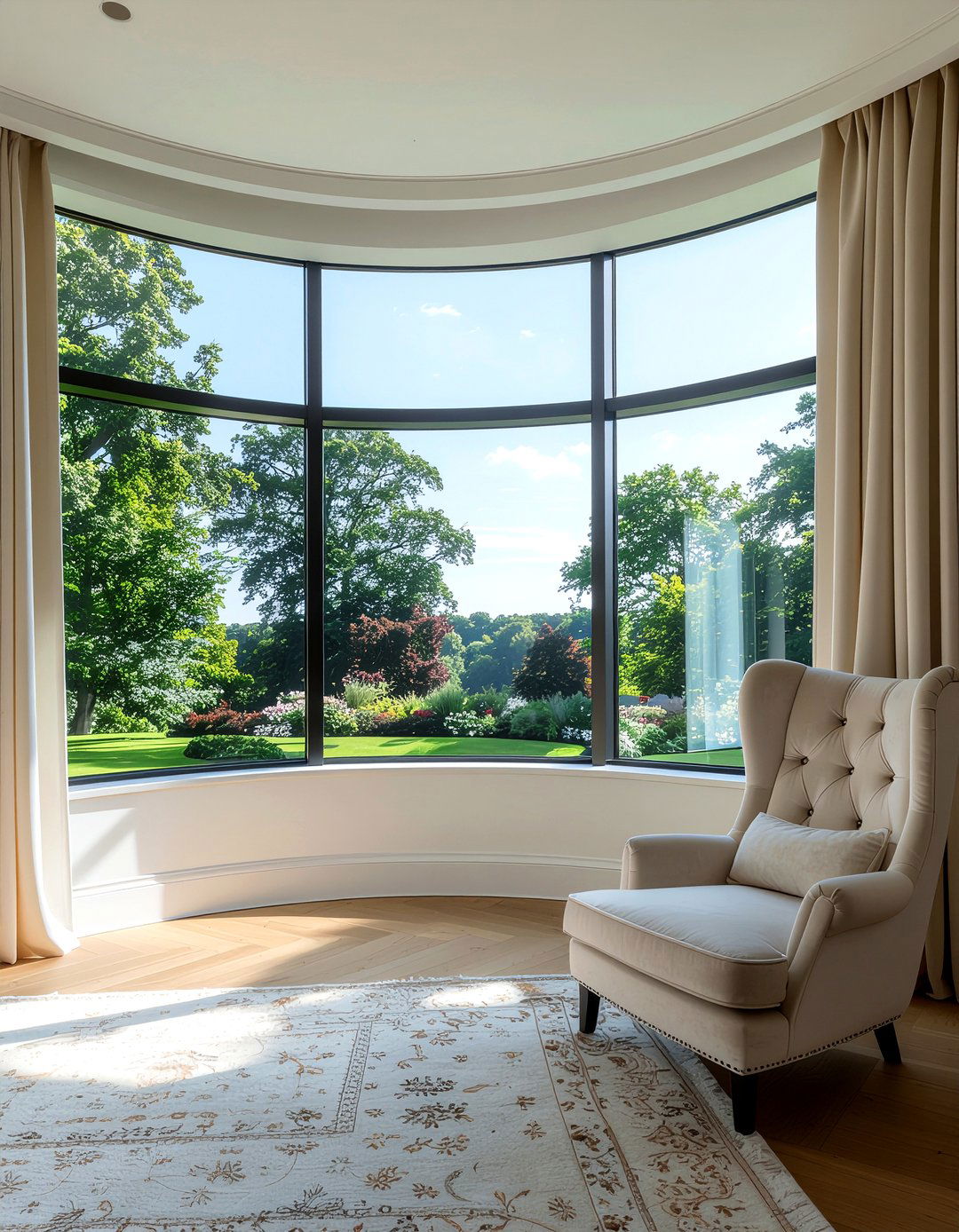 Bow Window - 30 bedroom window design ideas