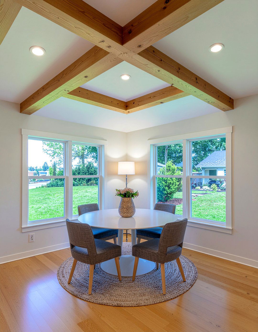 Box beam ceiling - 30 dining room beamed ceiling ideas