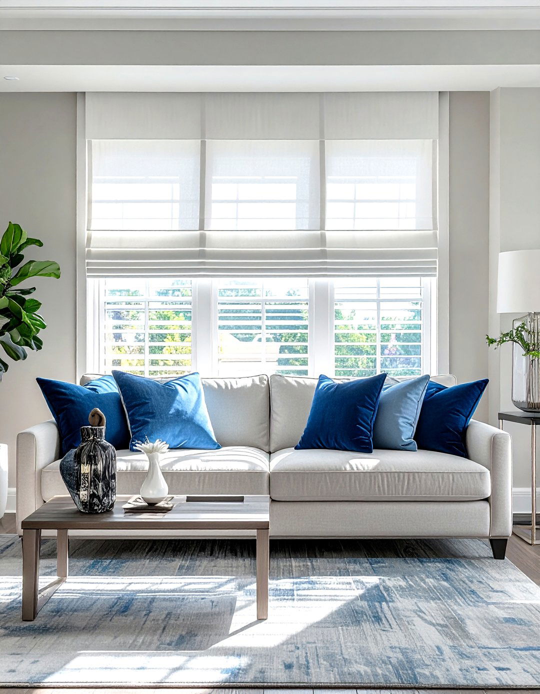 Box pleat valance - 30 living room window treatment ideas