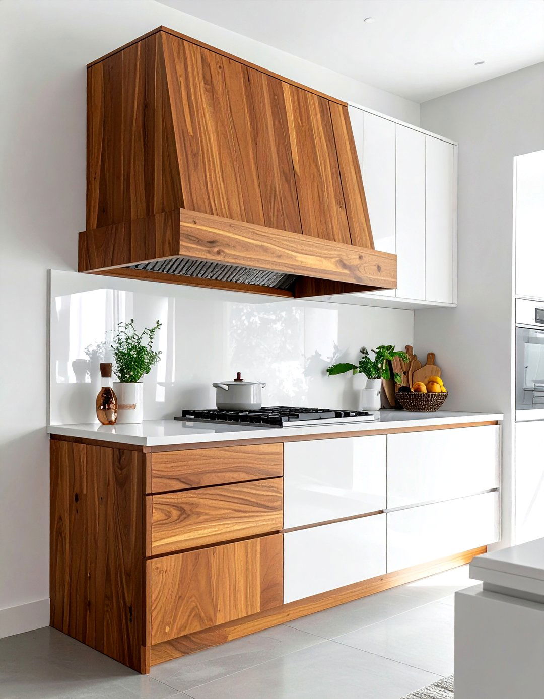 Boxy Wood Hood - 30 wall-mount hood kitchen ideas