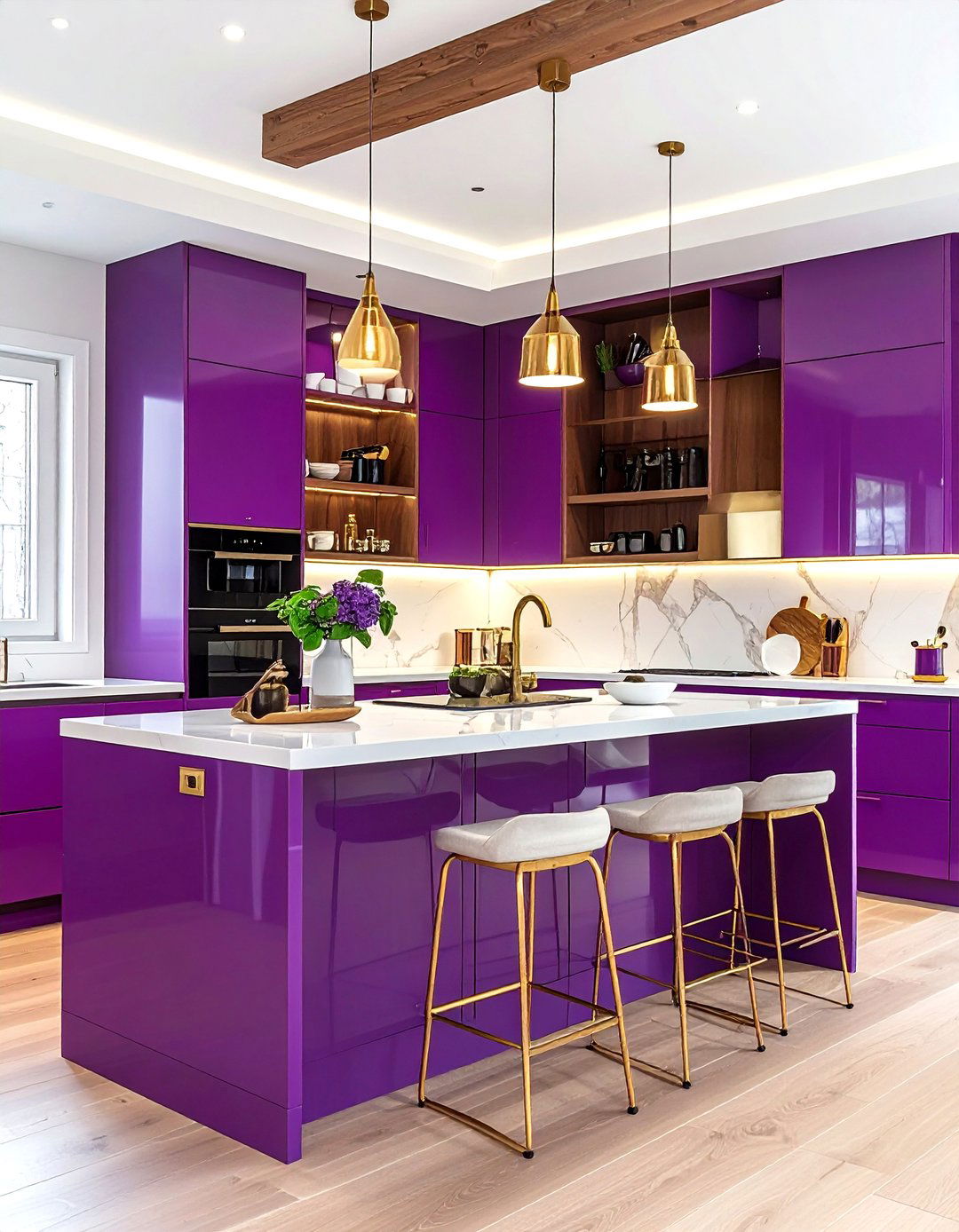 Boysenberry kitchen cabinets - 30 purple kitchen color schemes