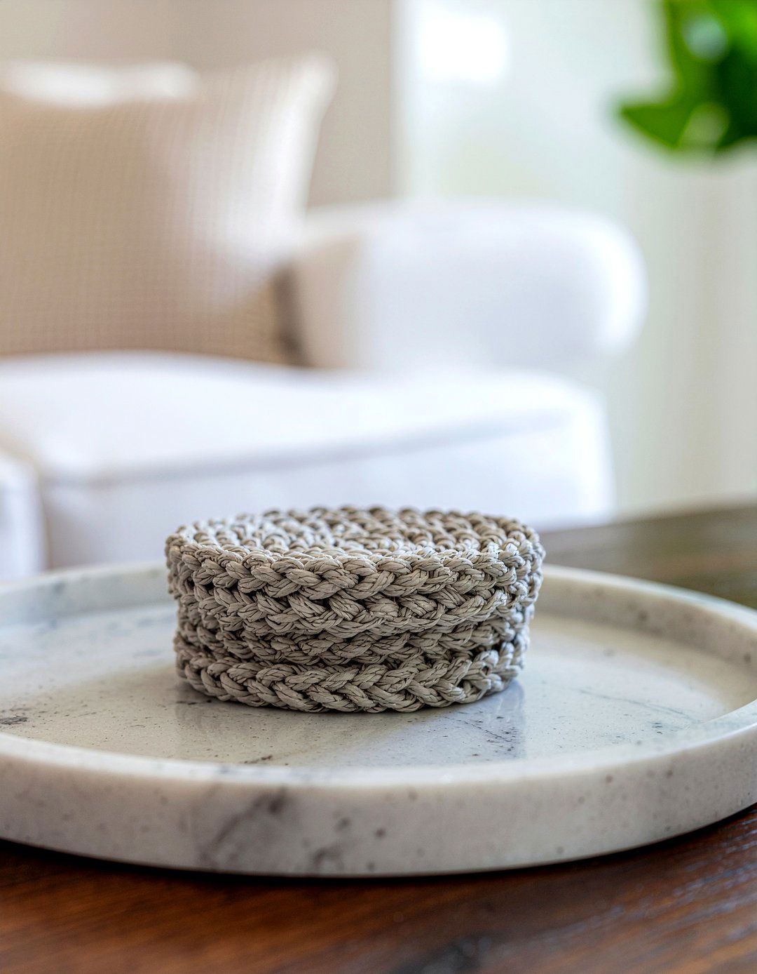 Braided Cotton Coaster Set - 30 cotton living room ideas