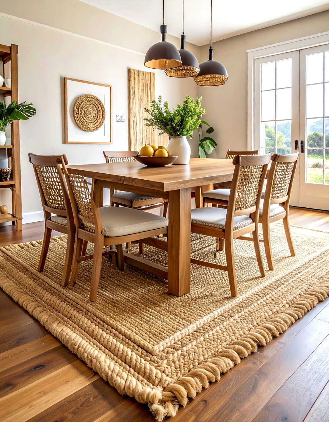 Braided Jute Rug - 30 thrift store dining room ideas
