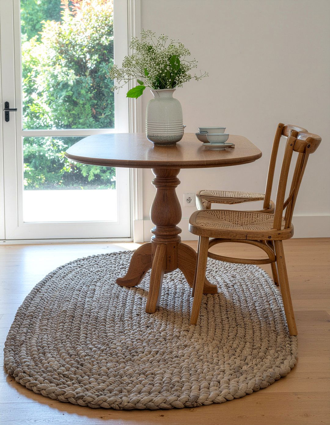 Braided Neutral Rug Dining Room - 30 neutral rug dining room ideas