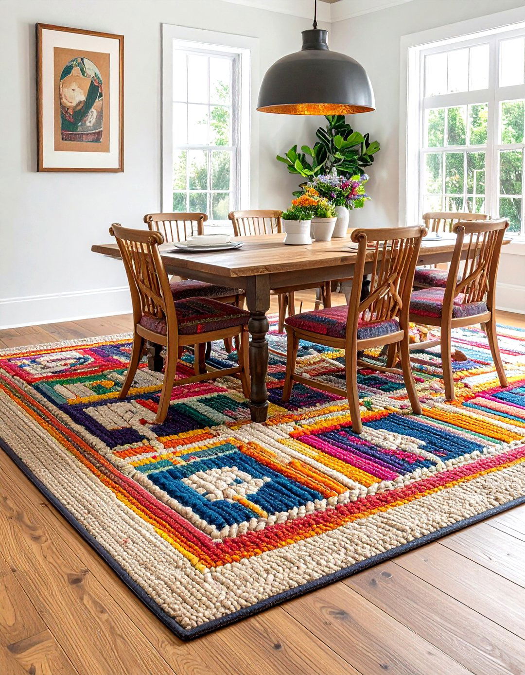 Braided Square Rug - 30 square rug dining room ideas