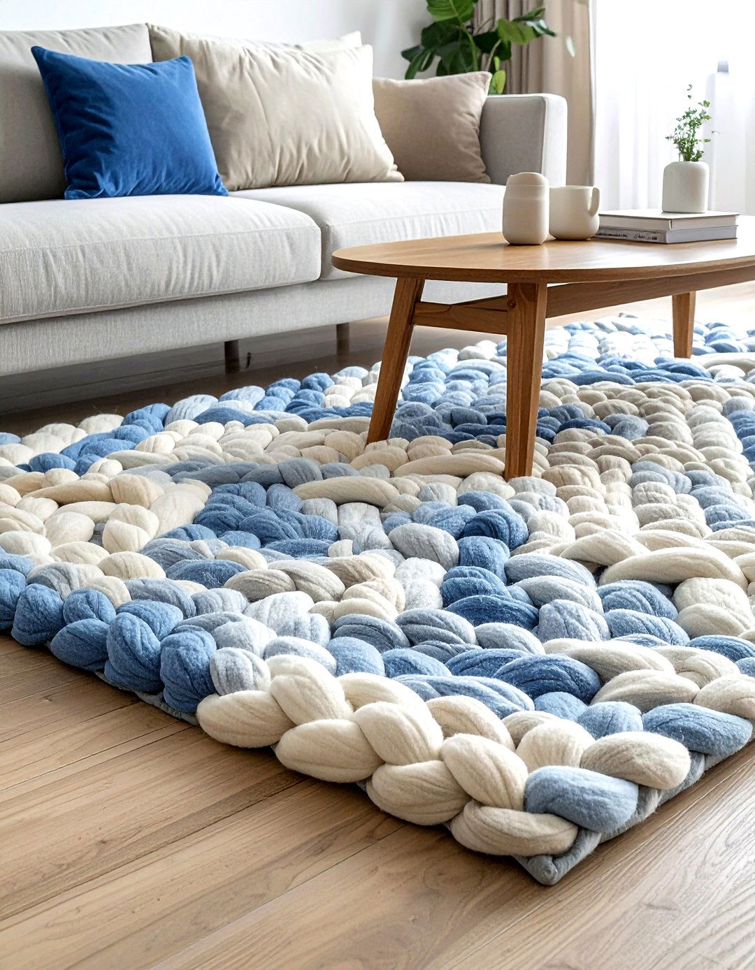 Braided area rug - 30 cottage home decor ideas