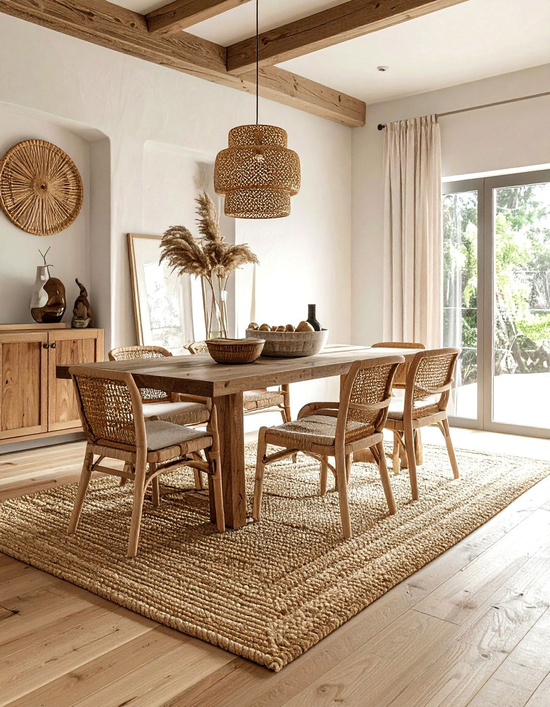 Braided jute rug - 30 French cottage dining room ideas