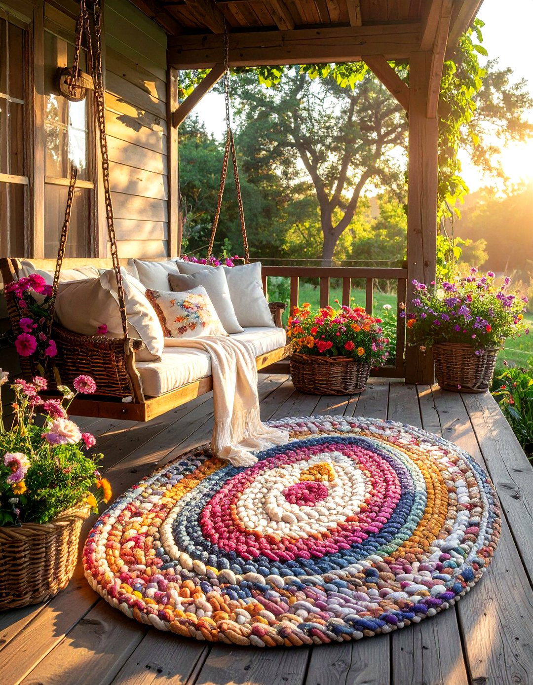 Braided outdoor rug - 30 outdoor rug ideas