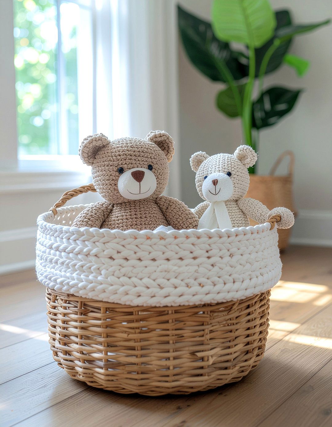 Braided rope basket - 30 living room storage box ideas