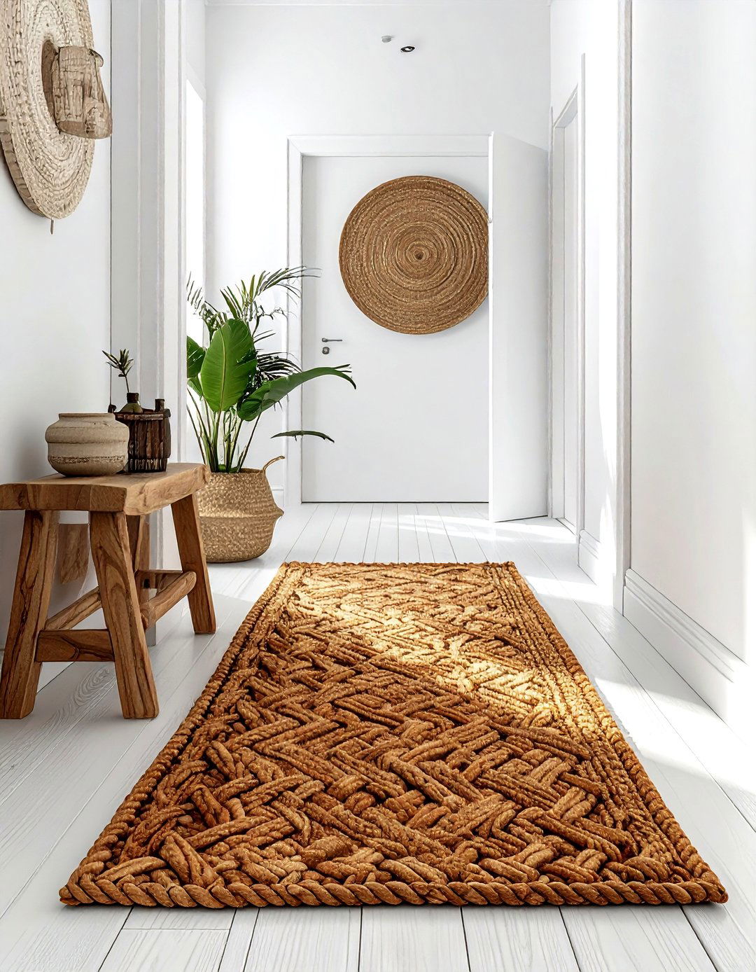 Braided rust jute rug - 30 rust decor ideas