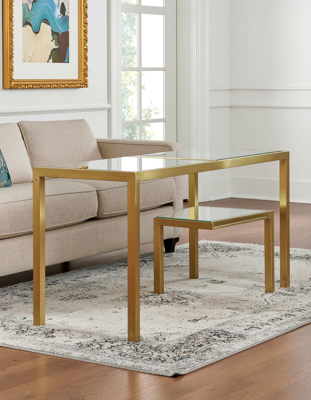 Brass And Mirror Nesting Coffee Table - 30 living room nesting coffee tables