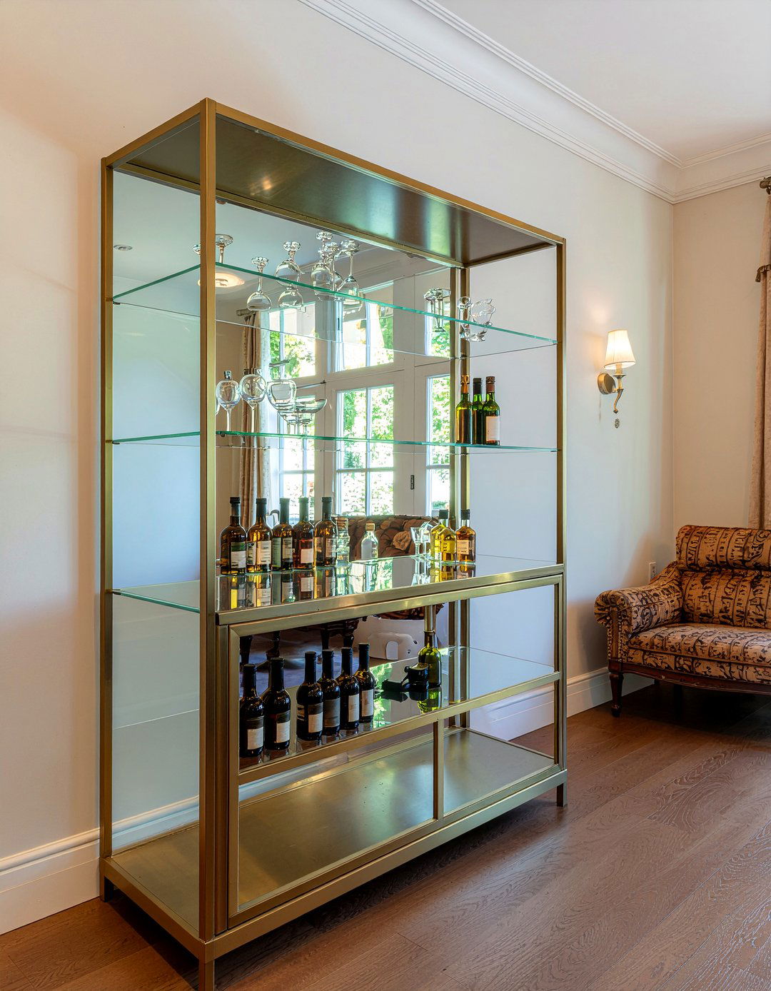 Brass Bar Cabinet - 30 dining room liquor cabinet ideas