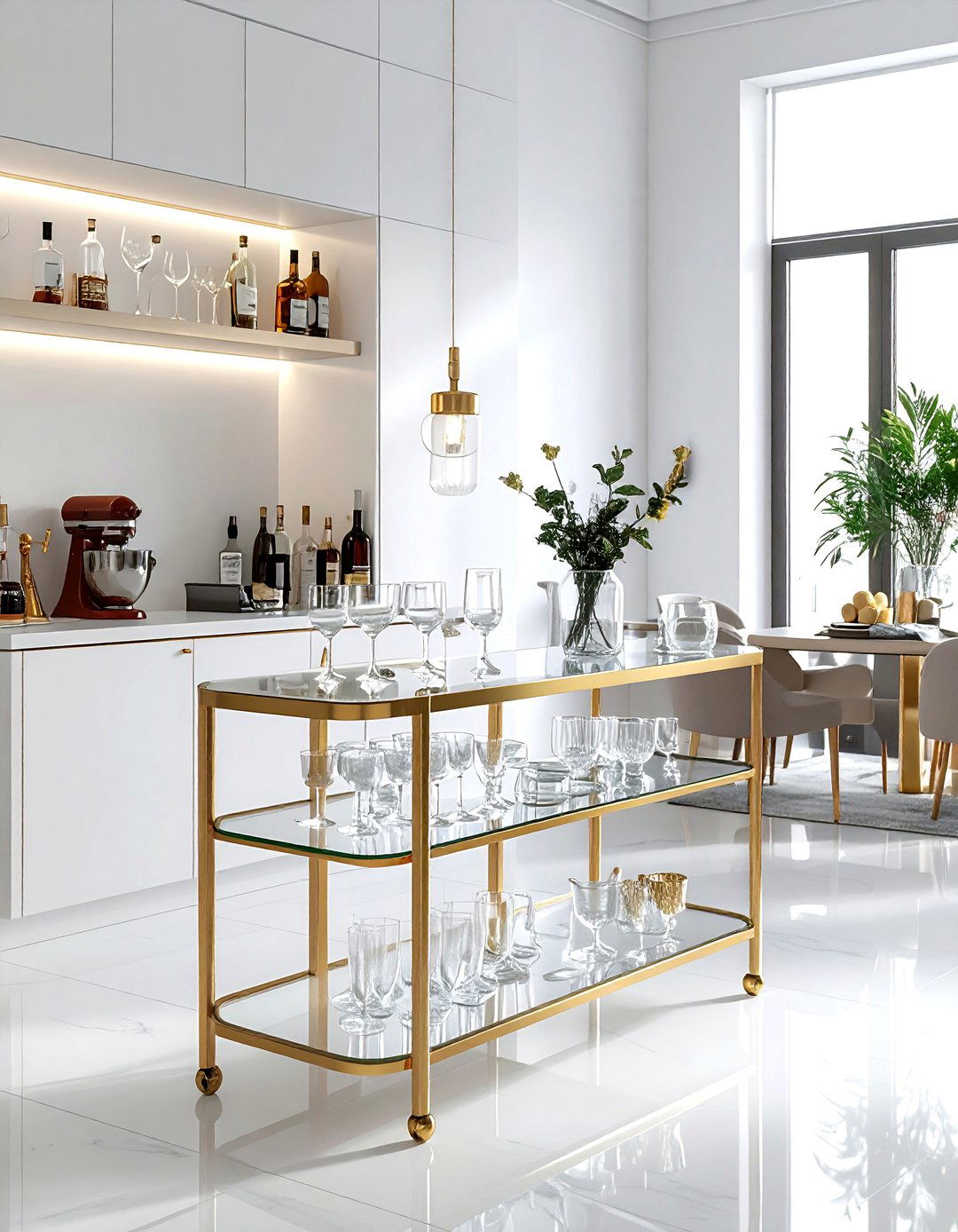Brass Bar Cart - 30 statement piece ideas