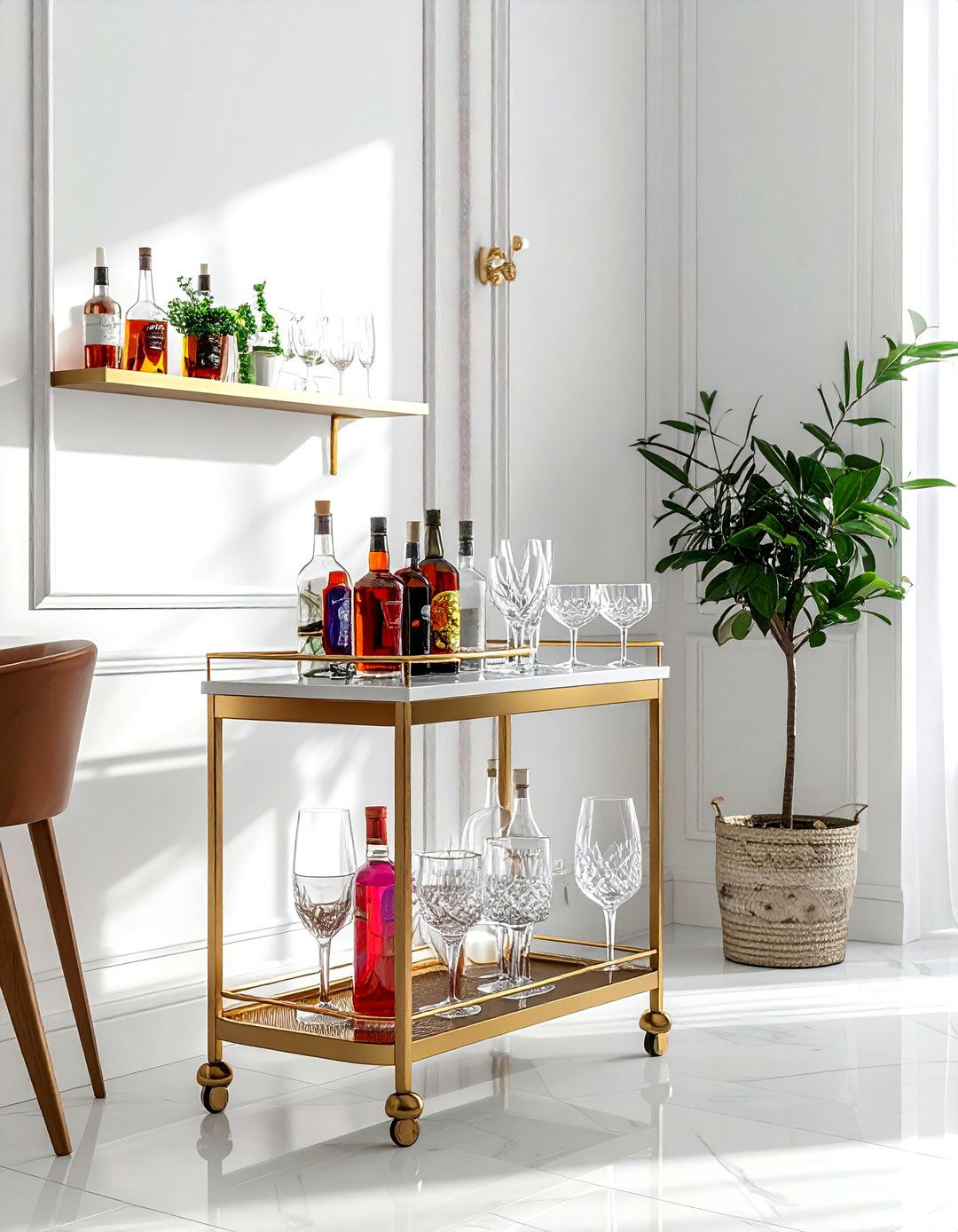 Brass Bar Cart - 30 brass accent ideas