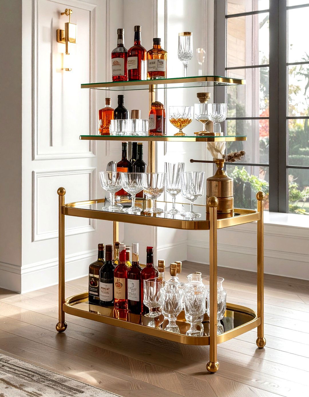 Brass Bar Cart - 30 brass decor ideas