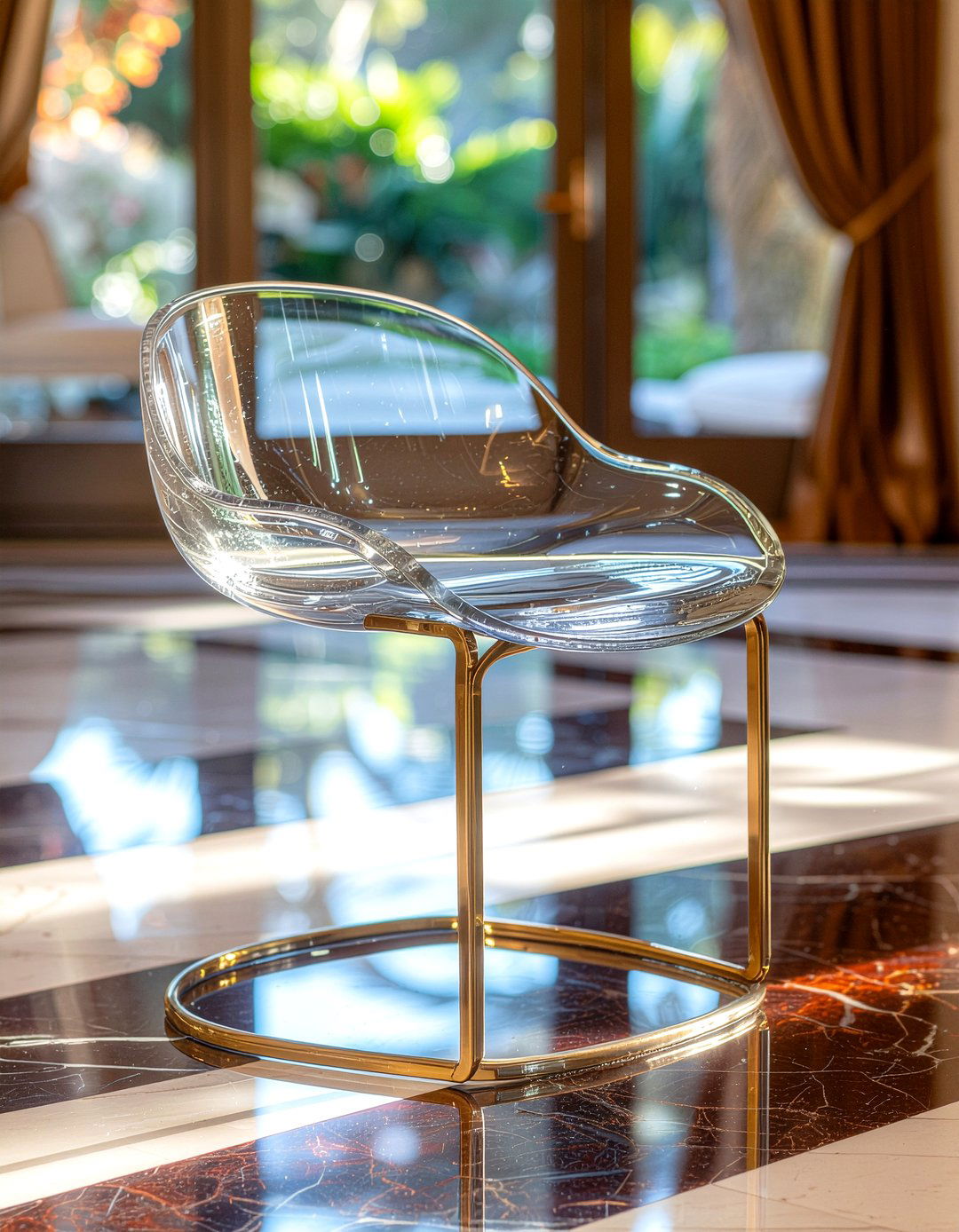 Brass Base Acrylic Chair - 30 acrylic dining chair ideas
