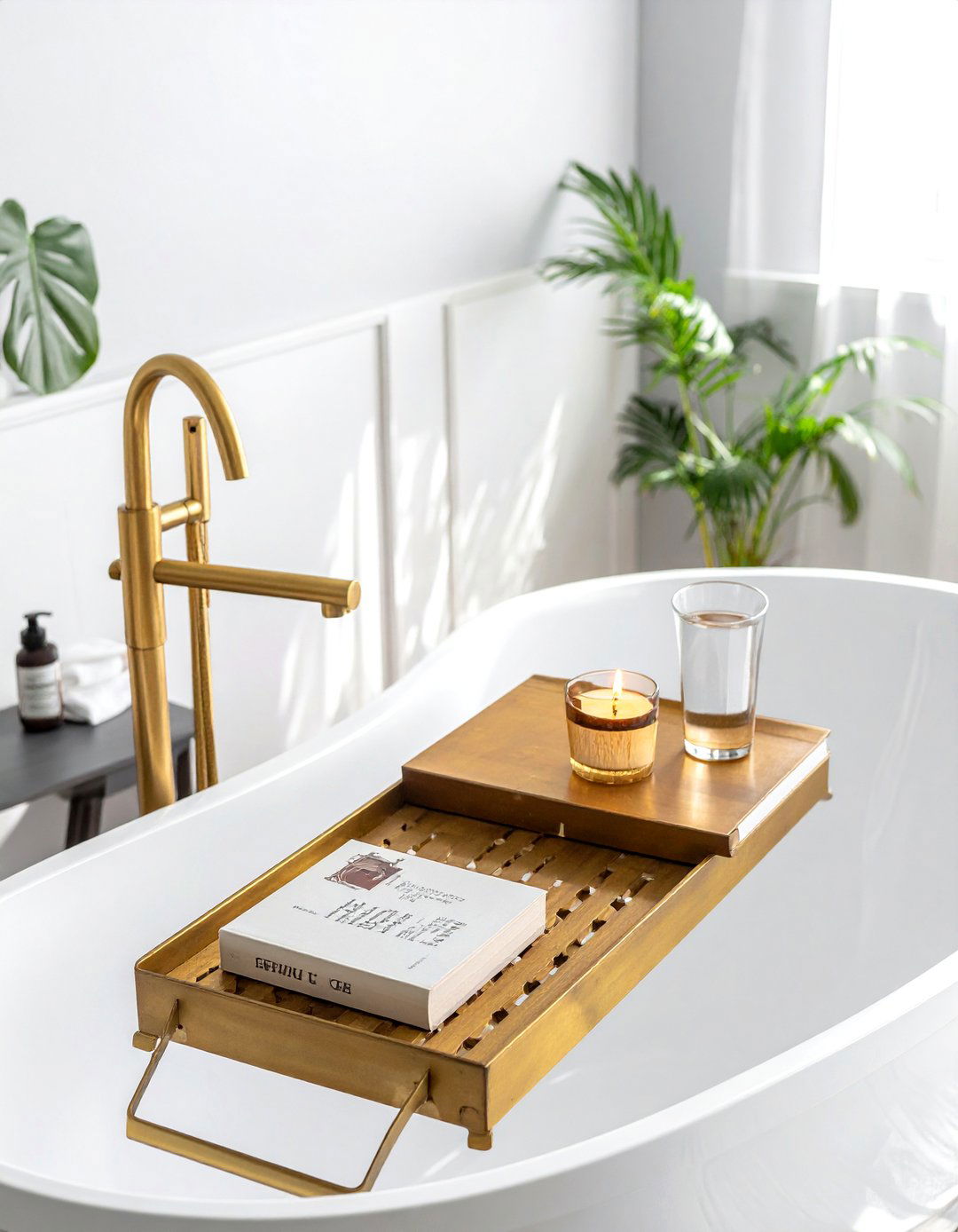 Brass Bath Caddy - 30 brass bathroom ideas