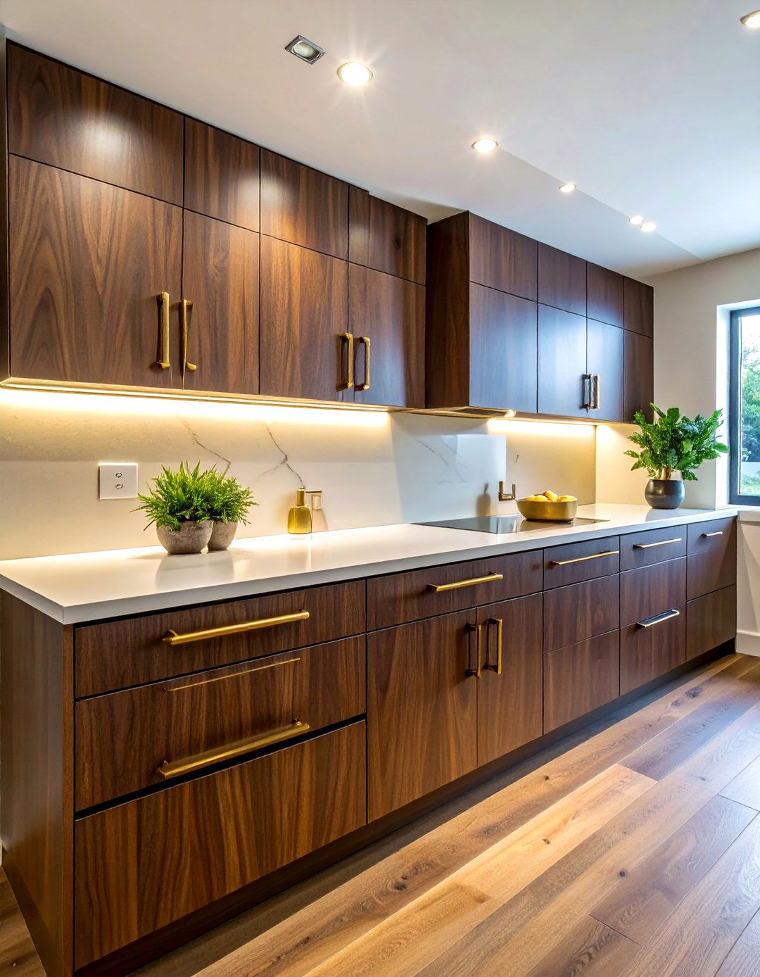 Brass Cabinet Hardware - 30 warm modern kitchen ideas