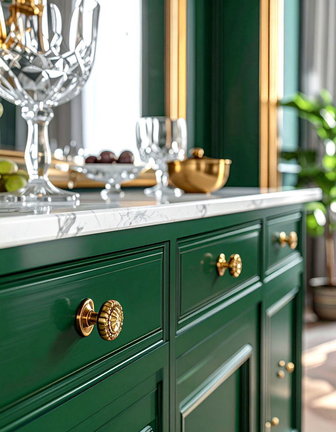 Brass Cabinet Knobs - 30 forest green dining room ideas