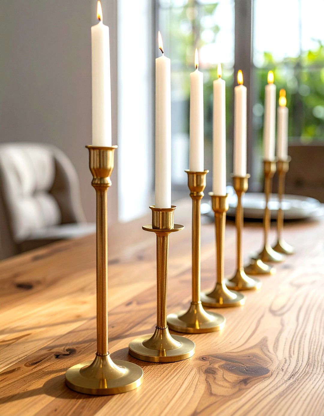 Brass Candlestick Holders - 30 thrift store dining room ideas