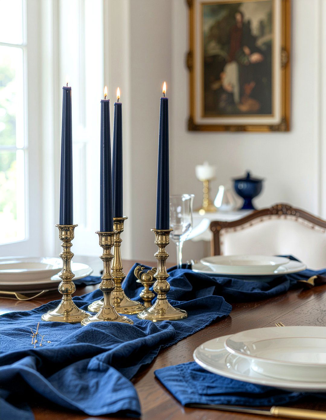Brass Candlesticks Set - 30 festive dining room ideas