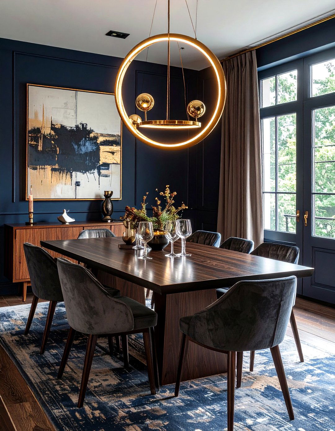 Brass Chandelier - 30 brass accent dining room ideas