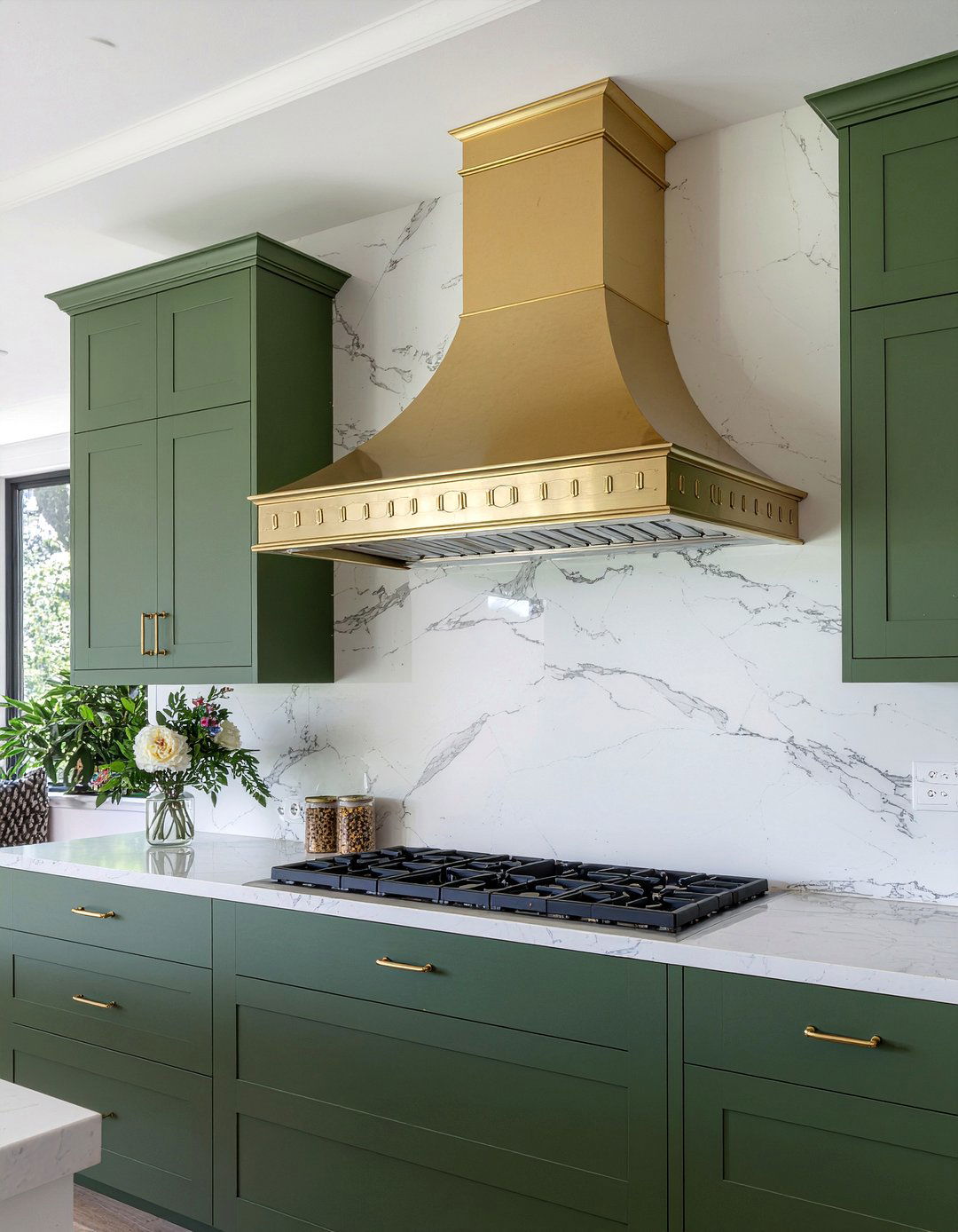 Brass Chimney Hood - 30 chimney hood kitchen ideas