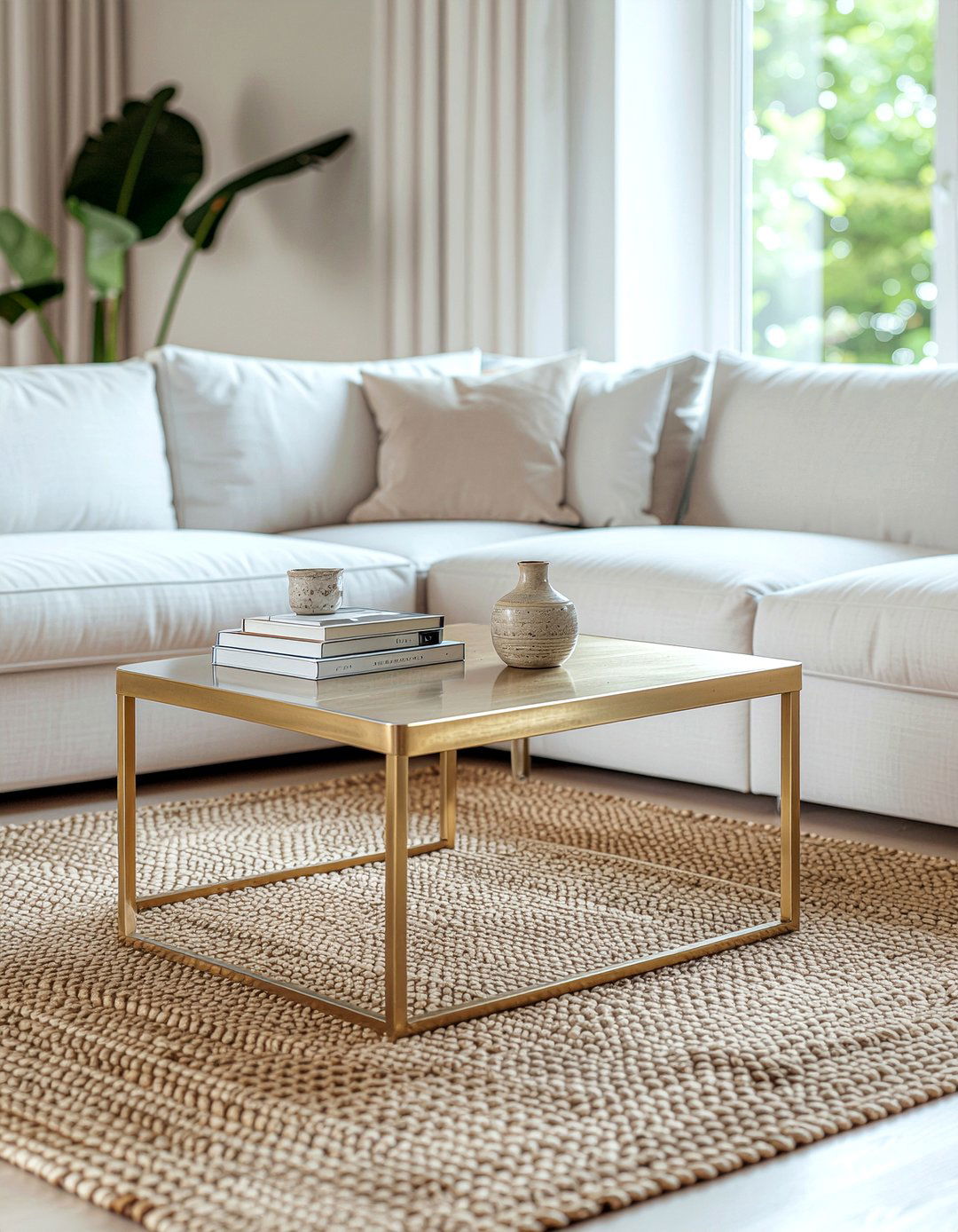 Brass Coffee Table - 30 brass accent living room ideas