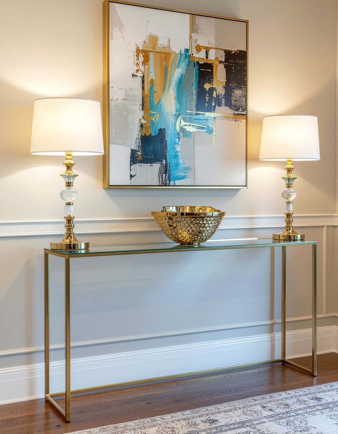 Brass Console Table - 30 living room brass furniture ideas