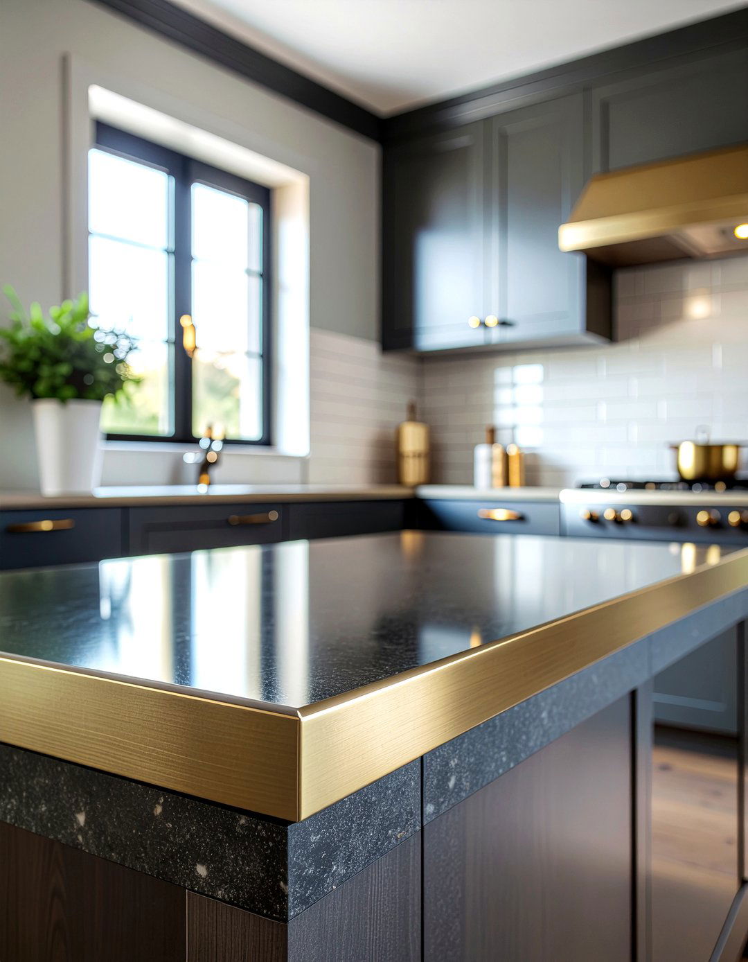 Brass Countertop Edge - 30 brass accent kitchen ideas