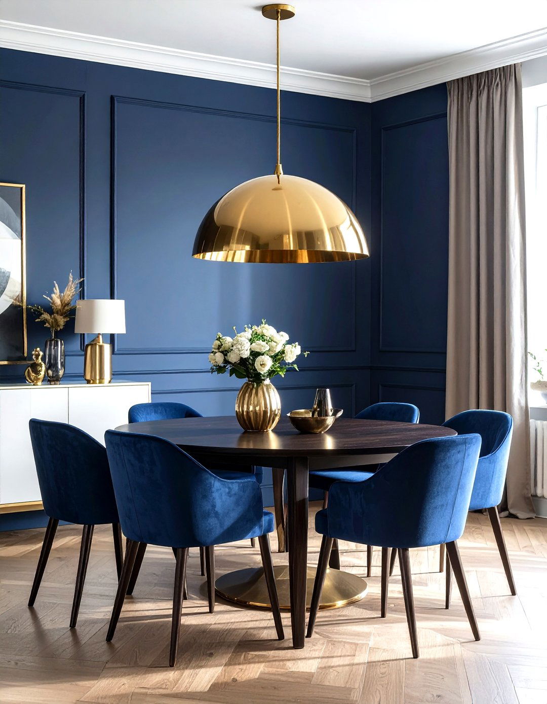 Brass Dome Pendant - 30 low hanging pendant dining room ideas