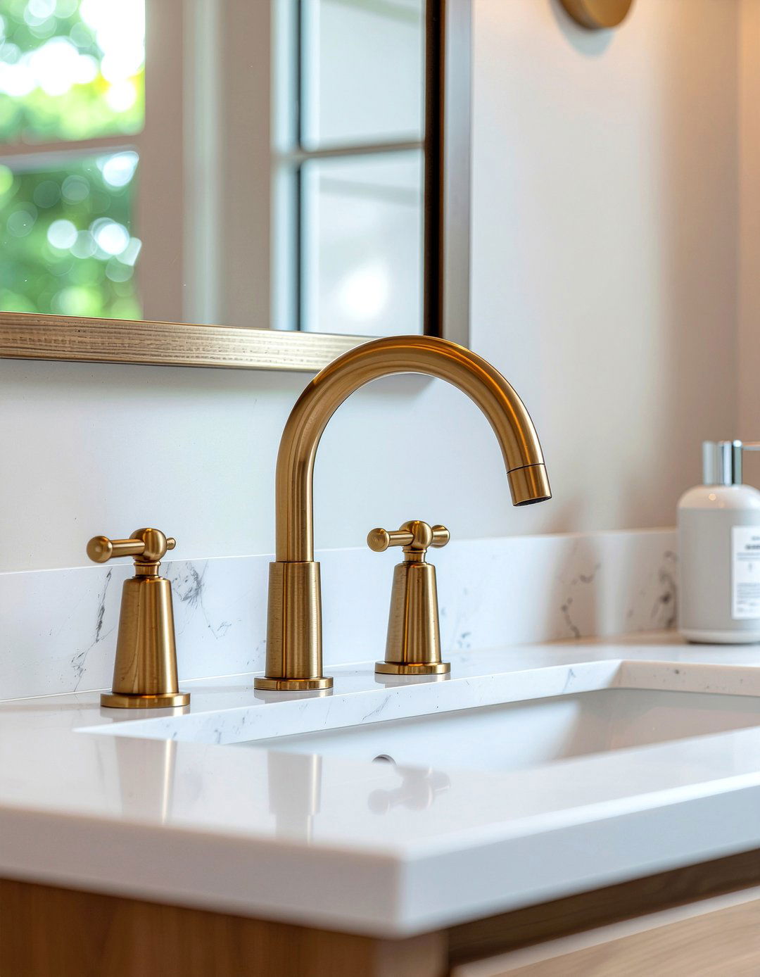 Brass Faucet Upgrade - 30 bathroom dramatic change ideas