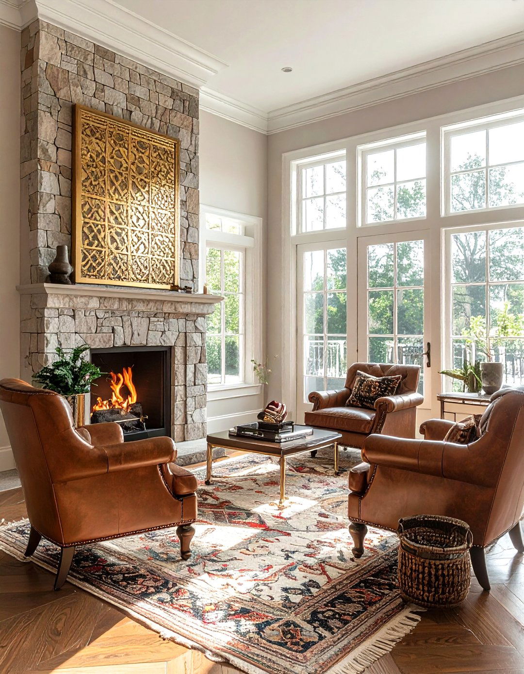 Brass Fireplace Screen - 30 brass accent ideas