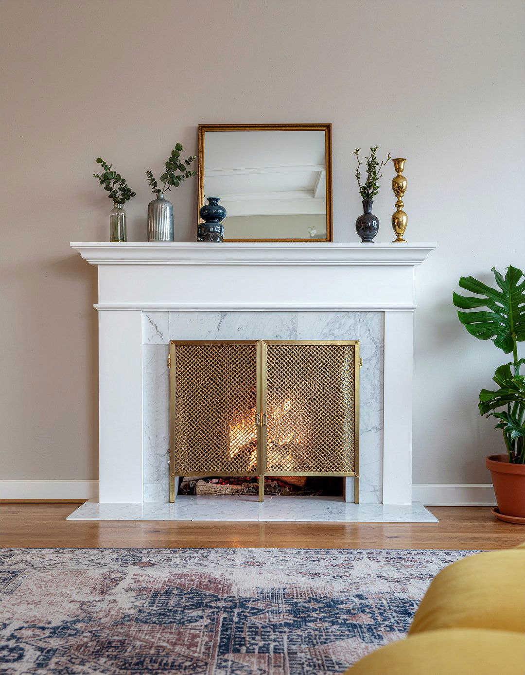 Brass Fireplace Screen - 30 living room accessories