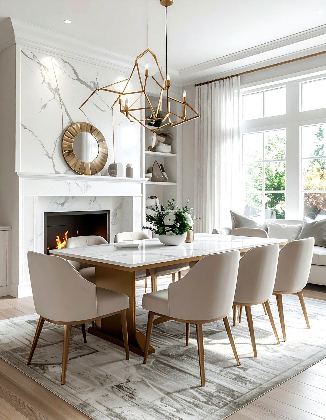 Brass Fireplace Screen - 30 brass accent dining room ideas