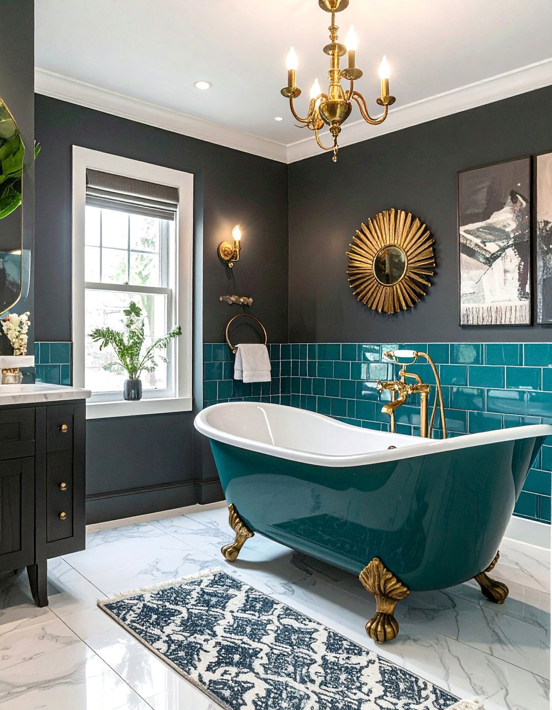 Brass Fixtures Fan Tile Bathroom - 30 fan tile bathroom ideas