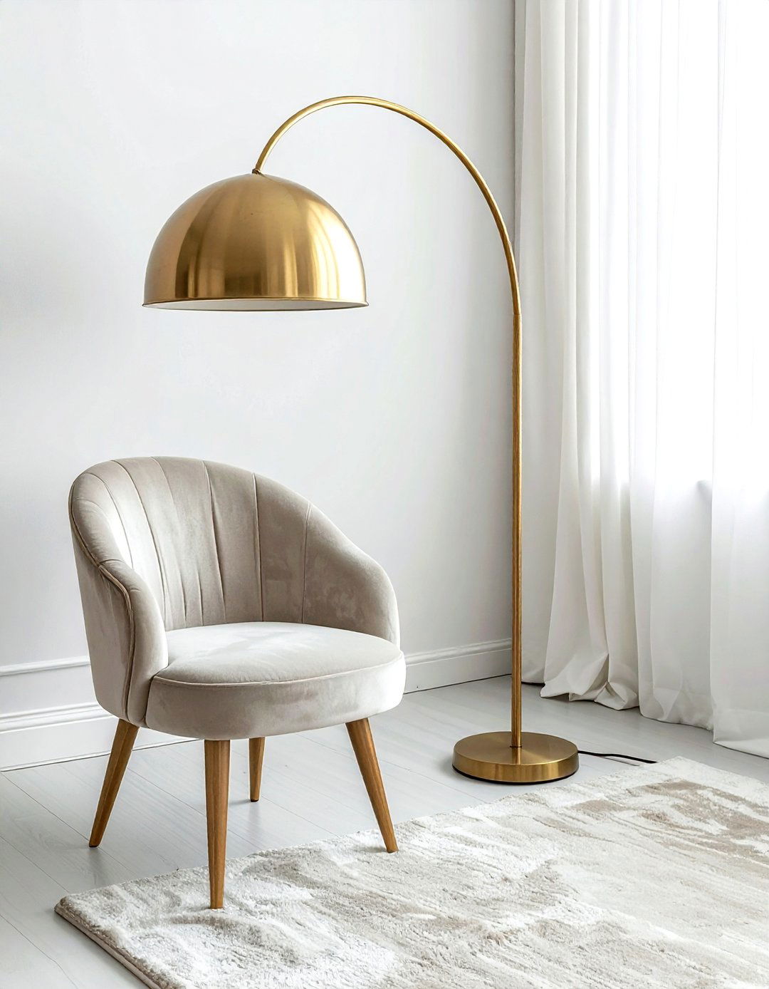 Brass Floor Lamp - 30 thrifted bedroom ideas