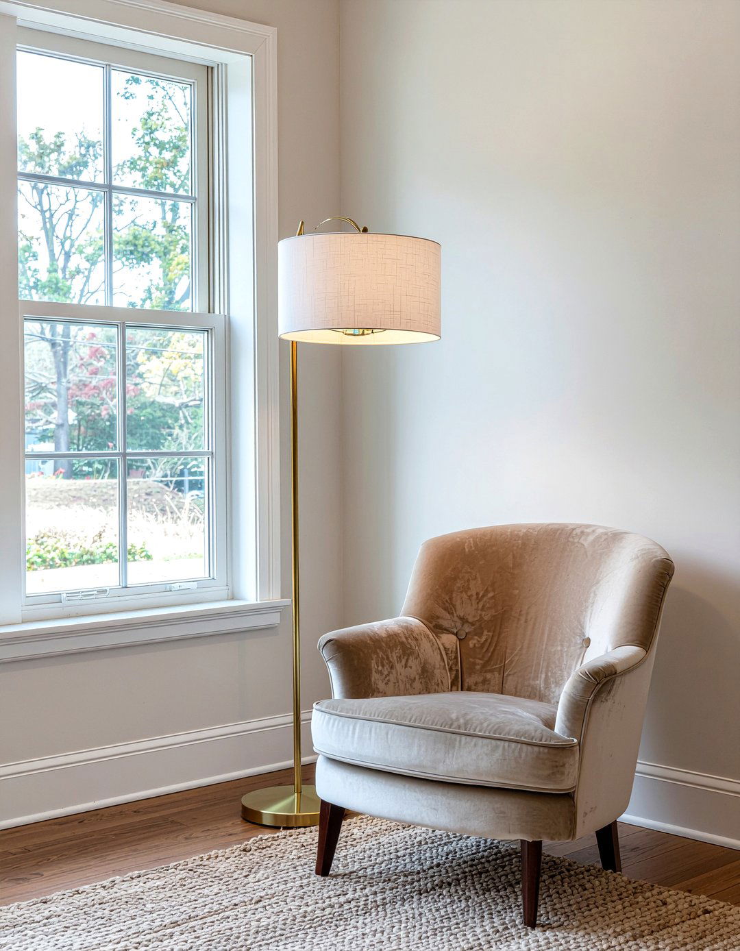 Brass Floor Lamp - 30 glam living room ideas